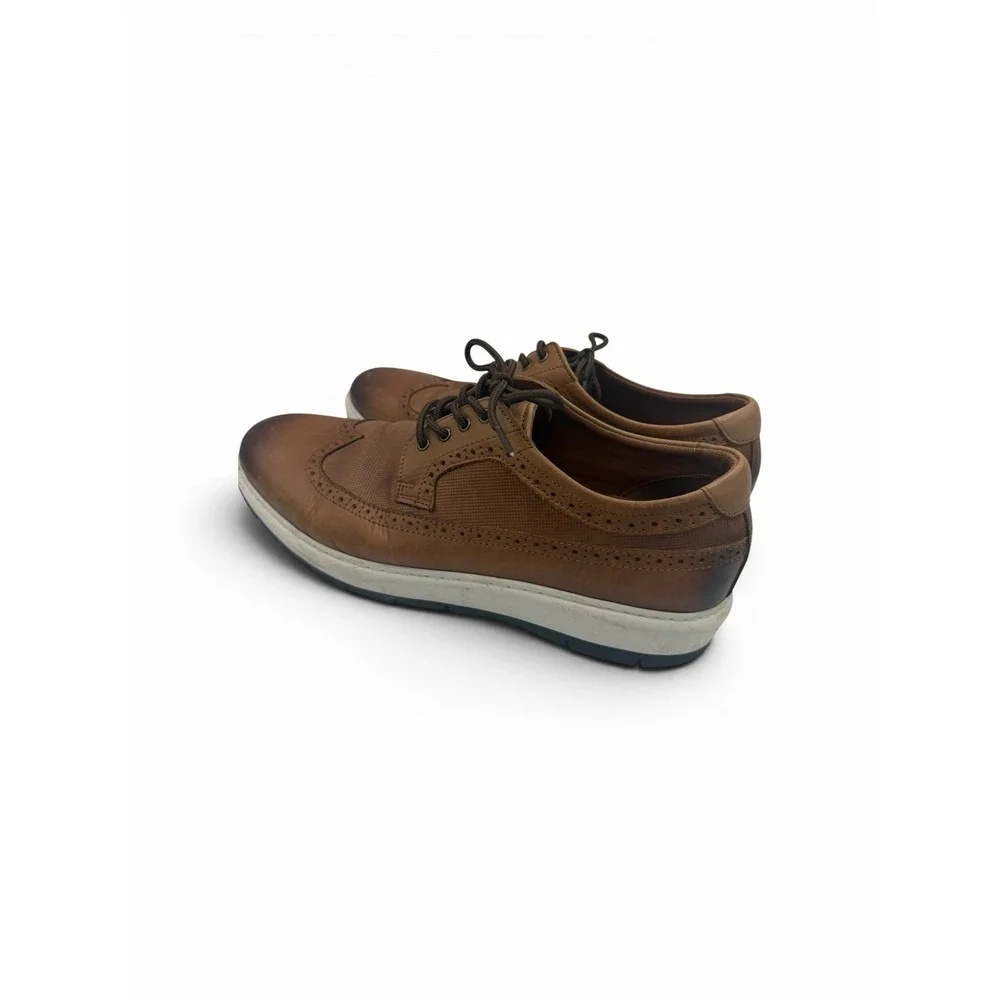 Johnston & Murphy Mens Wingtip Oxford Leather Shoes Brown 10.5M J&M‎ Flex